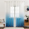MIULEE Gardinen Transparent Vorhänge Farbverlauf Voile Sheer 2er Set Vorhang mit Ösen Dekoschal Fensterschal für Schlafzimmer und Wohnzimmer 245 cm x 140 cm(H x B) Weiß Dunkelblau