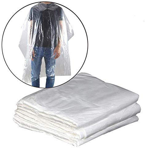 Friseurumhänge Einweg, 100 Stück Haarschnittschürze 90 * 120cm, wasserdichte Einweg-Friseur Salon Umhänge,Transparente Salon Umhänge für Erwachsene Kinde(100 Stück,90 * 120cm)