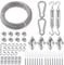 TooTaci Kit fune metallica in acciaio inox da 3 mm, tenditore per tenditore per tenda da sole, piastra per occhi, ganci a scatto