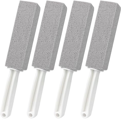 ddLUCK 4 Pcs Pumice Stone Toilet Bowl Cleaner with Handle,Hard Water Limescale Household Cleaning Brush Pumice Stick for Remover Sink Bathtub Pool Tough Stain