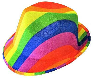 Halloween Gay Pride Rainbow Festival Adults Party Cowboy Trilby Hat Fancy Dress Costume Accessory