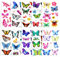 Qpout Schmetterling Tattoos für Kinder Mädchen, Schmetterlinge Temporäre Tattoo Aufkleber Wasserdicht Bunte Gesicht Arm Hand Tattoos für Mädchen Jungen Geburtstagsfeier Dekoration Geschenke Mitgebsel