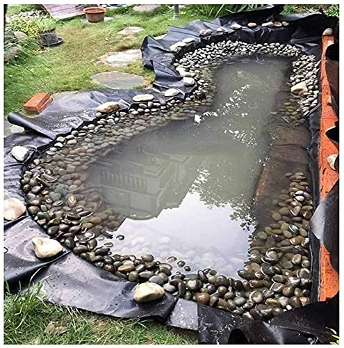 CGF- Pond Liner Film Stagni 2x3m Giardino Piscina Pond Liners 0.2MM Gomma Fodera Impermeabile Panno di Dimensioni Multiple Nero (Dimensioni: 4x4m (13.1x13.1ft))