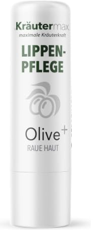 Kräutermax Olive Lippen Balsam 1 x 3,5 g mit Olivenöl, Bienenwachs, Jojobaöl und Bisabolol - Schützt vor Austrocknen, Beruhigt und Regeneriert