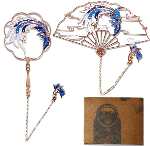 Ctpeng 2 Stück Schönes Lesezeichen,Lesezeichen Metall für Freundin Geschenk,Personalisierte Lesezeichen als Weihnachts Geburtstagsgeschenk für Lehrer(Phoenix-Stil)