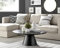 Furniturebox UK Palma Round Coffee Table - Contemporary Minimalist Black With Tapered Central Pillar - Living Room Furniture