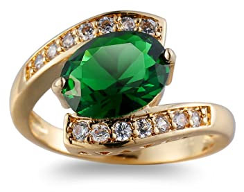 Skcess Ringe Vintage Versilbert, Eternity Ring Grün Irregulär Zirkonia Verlobungsringe Größe 60 (19.1)