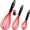 Anaeat Silicone Balloon Whisk, Perfect for Non-Stick Cookware, Milk and Egg Beater Blender, Heat Resistant Kitchen Whisks for Whisking, Cooking, Baking, Beating, Frothing & Stirring (Red)