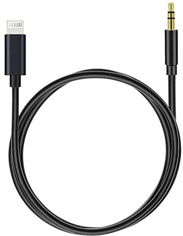 (Apple MFi Certified) iPhone AUX Cord,Lightning to 1/8 Inch Audio Cable,3.3ft, Headphone Jack Adapter Male Aux Stereo Audio Cable Compatible for iPhone 14/13/12/11/XR/X/8/7 (Black)