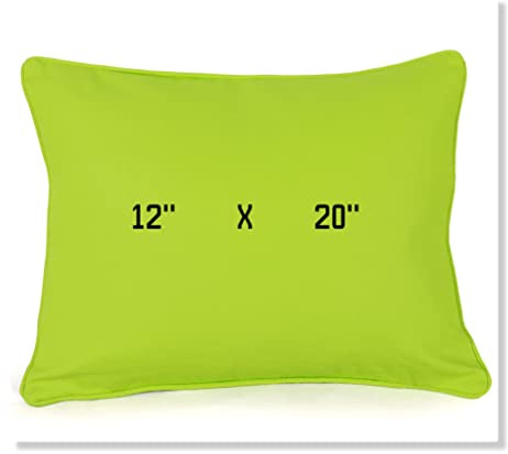 ARLINENS Set of 2 Plain Cotton Soft Decorative Square Cushion Covers throw Pillow cases, Home Decor Decoration For Sofa couch Bed & Chair in 16”18”20” sizes (12x20, Lime Green)