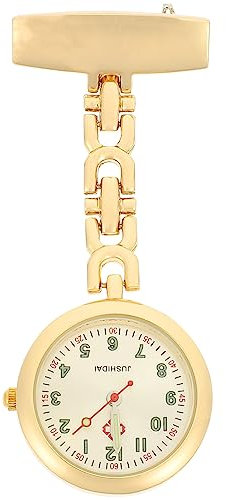 Aufstecken Uhr H?ngeuhr Leuchtende Quarzuhr Clip On Uhr Schwesternuhr Pflegeuhr Fob Uhr Prüfung Uhr für ?rzte Sanit? Krankenpfleger Student Damen Gold