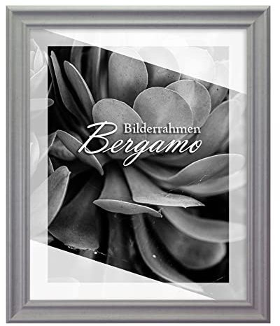 BIRAPA Bergamo Bilderrahmen Beton- Optik - Bilder Rahmen 100x150cm - Fotorahmen Glas antireflex Plexiglasscheibe - Wanddeko Fotowand Fotogeschenke