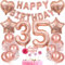 Deko 35. Geburtstag Frau - Tortendeko Rosegold für Frauen - Geschenk mit Ballon für 35 Jahre