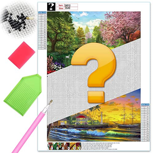 Hoobee Mystery Landschaft Diamond Painting, Square Diamond Full Drill DIY 5D Diamant Painting with Mysterious Bilder,Children Diamond Painting Art Gift Crystal Crafts Family Decoration Set 30 x 40cm