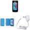 VTech KidiCom Advance 3.0 Noir + Etui de Protection Bleu + Chargeur USB