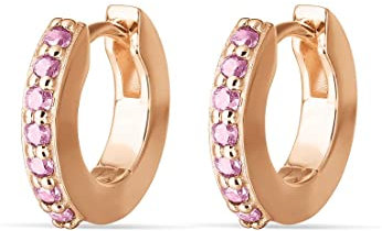 ESPRIT Damen-Creolen 925er Silber 14 Zirkonia One Size Roségold 32023005