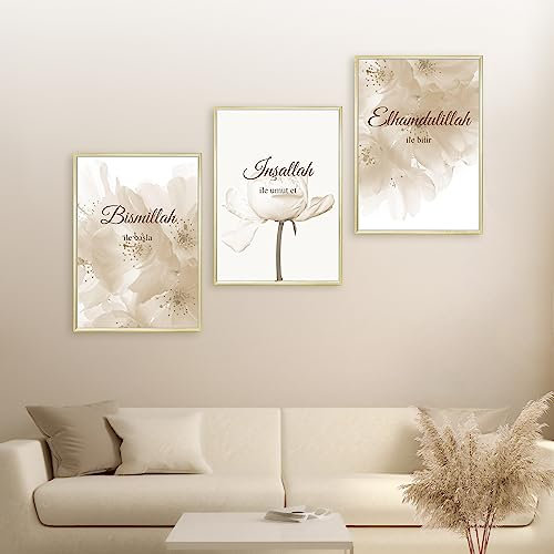 HAVA Artwork Turkish Dream Poster Set, Islamische Poster, Islamische Bilder, Islamische Dekoration, Islamische Geschenke, Bilderrahmen, Allah Wandbild