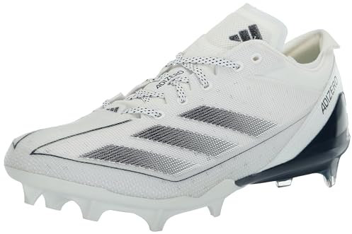 adidas Herren Adizero Electric American Football Sneaker, Weiß/Team Marineblau/Weiß, 14 US