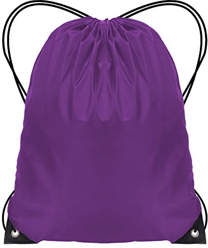 JFmall Drawstring Bags, Swim PE Bags Drawstring Gym Bag for Kids Adults String Swimming Sports Bag for School Sports Swimming Gym Travel Purple
