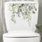 AYFFDIYI Plant Leaves Flowers Toilet Seat Lid Stickers Self-Adhesive Bathroom Wall Sticker Green Leaf Floral Toilet Lid Decals DIY Removable Waterproof Toilet Sticker for Bathroom Cistern Decor 1