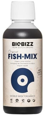 GROWMANIA Fertilizante Fish Mix de BioBizz 250 ML | Abono para Crecimiento de Plantas y Cultivos | Sustrato Acelerador Crecimiento