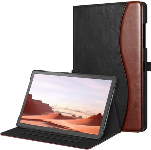 FINTIE Coque pour Samsung Galaxy Tab A9 Plus (Tab A9+) 11 Pouces 2023 (SM-X210/X216/X218), Housse Folio et Multipositions, Etui avec Poche de Document, Noir/Brun