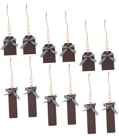 PRETYZOOM 12st Etiketten Weihnachts-namensschilder Aus Holz Mini-holzanhänger Christbaumschmuck Weihnachtsbaum-Tags Feiertags-Tags Kind Hölzern Gemalt Auflistung