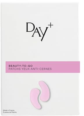 DAY+ | Patch Occhi Anti-Occhiaie | Riduce occhiaie e borse, Decongestiona e Tonifica il contorno occhi | Caffeina, Acido Ialuronico | 97% ingredienti naturali | Confezione da 6 paia