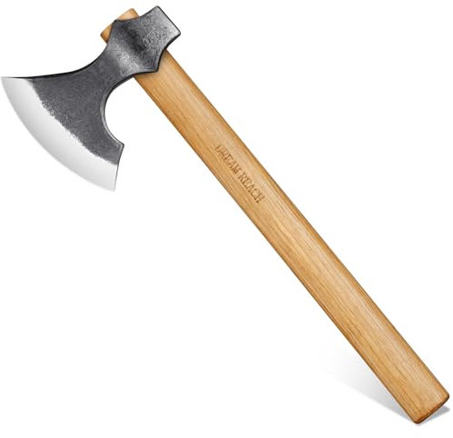 Dream Reach Beil Axt - Geschmiedete Camping Handbeil für Outdoor Survival - Viking-Style Mit Holzgriff - Freizeitbeil für Bushcraft, Wald Und Garten