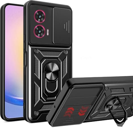 LYZXMY Case for Motorola Edge 50 Fusion 5G (6.7) Full Body Heavy Duty Shockproof Hard PC Soft TPU Bumper Protection Cover Black