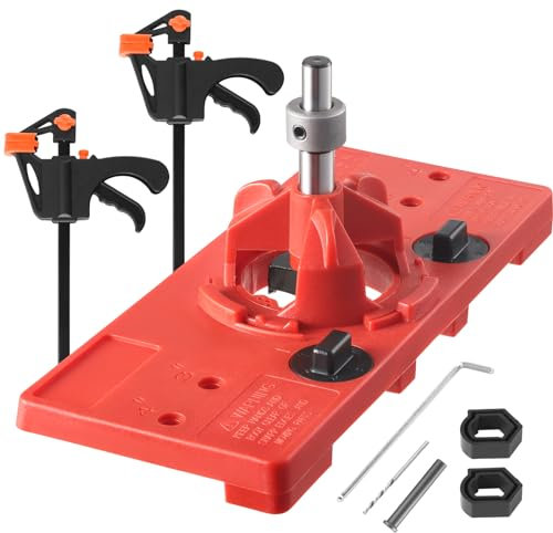 Topfband Bohrschablone, Bohrschablone Scharnier Lochsäge Führungsset mit Forstnerbohrer Ø 35 mm Versteckte Scharnier Bohren Hole Locator Jig für Küchenschrank Türen