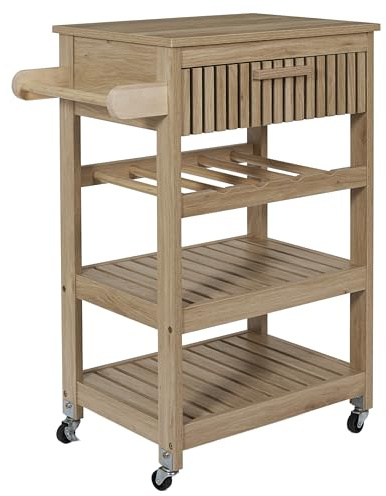 HOME DECO FACTORY Türstopper Edelstahl Gummi-Ringe 1 kg | Beistelltisch aus Holz, Modell Klaus, Kollektion Natural Crush, Möbelstück, Wohnzimmer oder Küche, 68x84,5x40cm, braun
