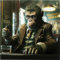 Kare Design Wandbild Drinking Monkey, Bunt, Quadratisch, Glasbild, 4mm ESG Sicherheitsglas, Tierisches Design, Affe, Wandkunst, Bild, Schlafzimmer, Wohnzimmer, Glas, Polypropylen, 100x100 cm (H/B)