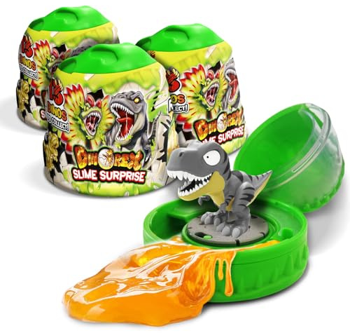 Craze Magic Slime 3er Set – 3X Dinorex-Kapseln mit Schleim Kinder und sammelbaren Dinosaurierfiguren - 13 Dinosaurier zum Sammeln, 3 enthalten, Dino