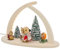 Seiffener Volkskunst | Fensterbeleuchtung Weihnachtsbeleuchtung | LED Spitzbogen Weihnachtsbogen Schwibbogen Lichterbogen | Weihnachtsdeko aus dem Erzgebirge | 29x21 cm | Eulenfamilie Wintersport