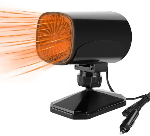 COMBLU Auto Heizung für den Winter, Tragbare Autoheizung, Autoheizung, 150W 12V Auto Heizung und Defroster, 2 in 1 Schnelles Heizen & Kühlen Ventilator, 360 Grad Drehsockel Tragbare Autoheizung