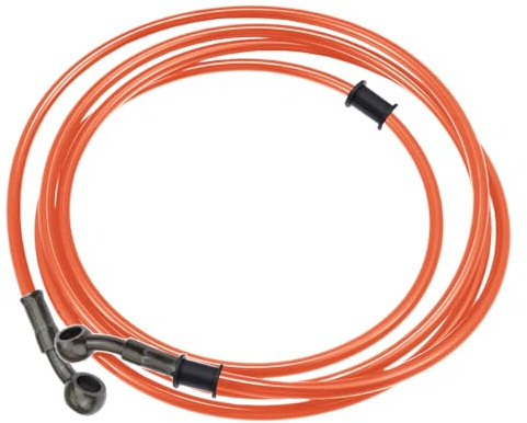 MOCNT 200cm Motorrad Bremsschlauch 28 Grad Verstärkter Hydraulischer Bremsölschlauch Motocross Bremskupplung Ölschlauch Stahl Bremsleitung Bremse Kupplung Ölleitung Orange