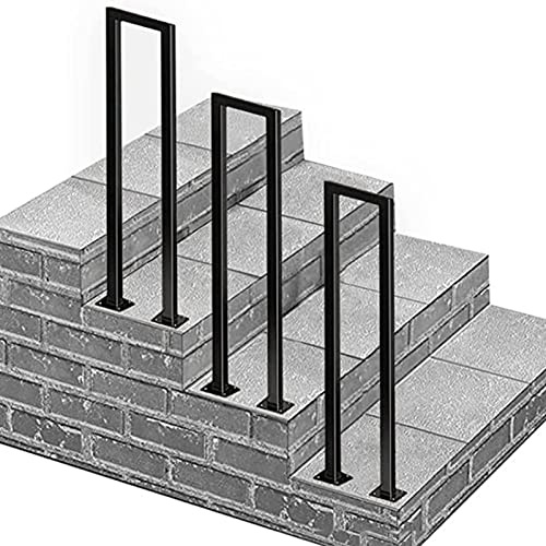 Main courante d'escalier extérieur pour terrasse de jardin, terrasse, rampes en bois pour marches extérieures avec balustrade d'escalier en béton pour marches extérieures (taille : 65 cm)