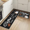 HSGLGNA Lot de 2 tapis de cuisine anti-fatigue, pour décoration de la maison et du bureau, imperméables, antidérapants, confortables (café, 40 x 120 cm, rectangulaire)