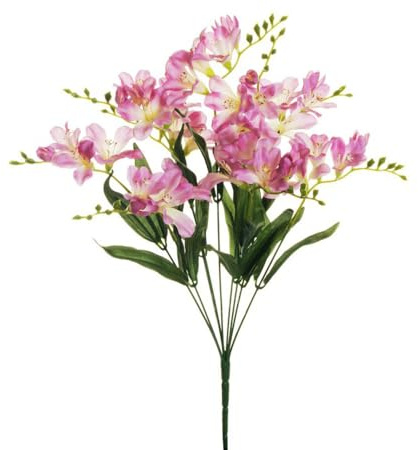Zelda Bomboniere Mazzo Fresie 9 Rami Cm 50 Artificiale Composizione Floreale Primavera Pasqua (Lilla)