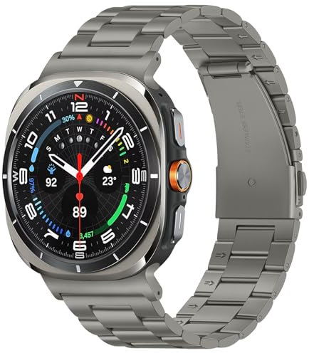 Suphart Compatibile con Cinturino Samsung Galaxy Watch Ultra (2025/2024) 47mm, No Gap Cinturini Metallo per Galaxy Watch Ultra 47mm, Titanio