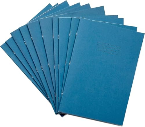 Rhino A4 Tinted Exercise Books, 12mm Ruled with Margin, 48-Page / 50-Pack | Cream Tinted Paper in A4 Size, Improves Visual Comfort to Support Dyslexia & SEN Learning in Schools, Classrooms & Home