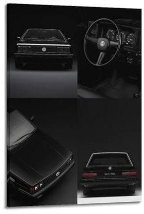 NOHYS VW Scirocco MK2 Wandbild auf Leinwand, 50 x 75 cm