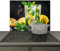 KitchenYeah© Spritzschutz Herd Küchenrückwand Vinyl 77x59 cm Küchen Zubehör Küchenwand, Herdabdeckplatten für Ceranfeld Wasser - Glas - Zitrone - Minze