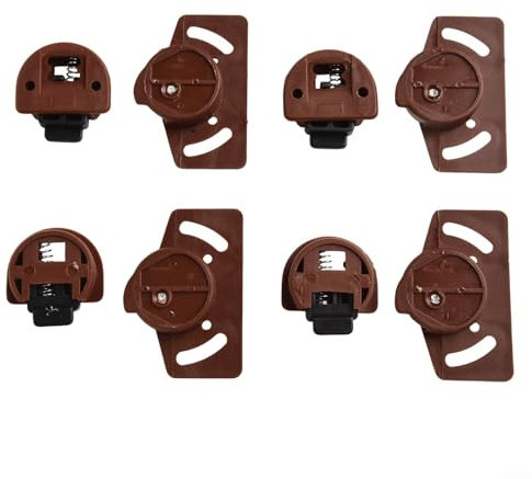 Lecreatekit Wardrobe Roller Sliding Door Gear, Efficient Sliding Door Gear Panel Brown Gear Track Kit For Cabinets Wardrobe Doors(4 Pair)