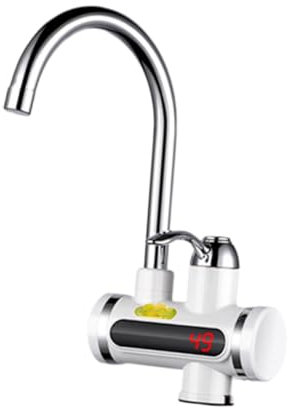 NUOBESTY Rubinetto Elettrico Istantaneo con Display Digitale LED Miscelatore Fredda Rubinetto Inossidabile Rotazione per Lavello e Bagno