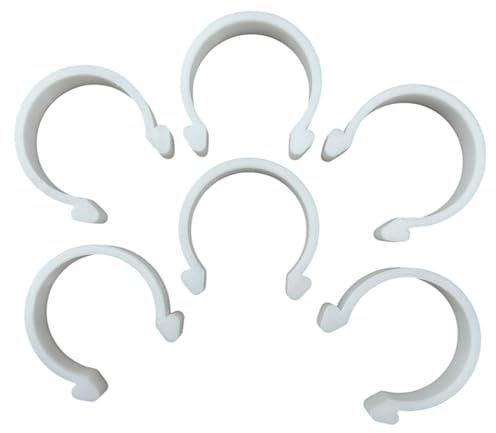 Generisch 6 x Pool Clip für Poolplane – Ø 48 mm Weiß - Halteklammern für Rundrahmenpools - Passend für Intex & Bestway -