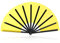 BOXOB Large Foldable Hand Fan, Plastic Fabric Rave Folding Held Handheld Fan Manual Portable for Line Dancing Wedding Party Decoration Performance Supplies (Yellow & Black)
