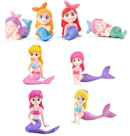 JOYOLA 8 Pcs Mermaid Cake Topper, Topper Cupcake Toppers Birthday Topper Decorations, for DIY Cake Decoration, Arts Crafts