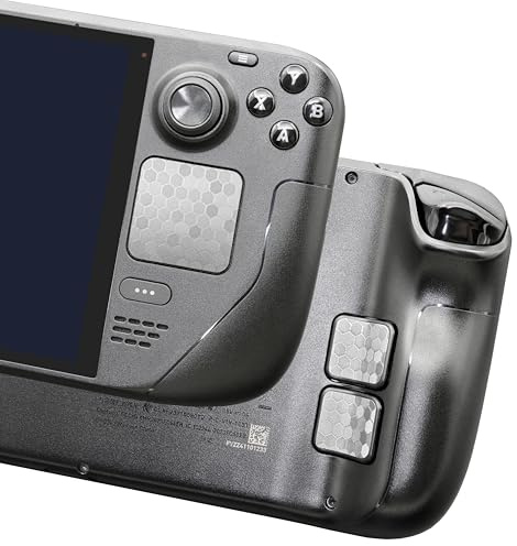 Luck&Link Touchpad Protector per Steam Deck OLED & LCD Compatibile, Trackpad Skin Aggiunto Grip Style con feedback tattile (nido d'ape - argento, Trackpads+4chiave)